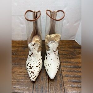 Alcalas Boots Jacie cow and plastic stilettos boots zip back used fit like 8.5